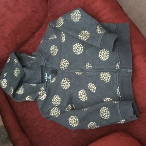 Cat & Jack Zippered Hoodie Sz 5T. Charcoal Grey